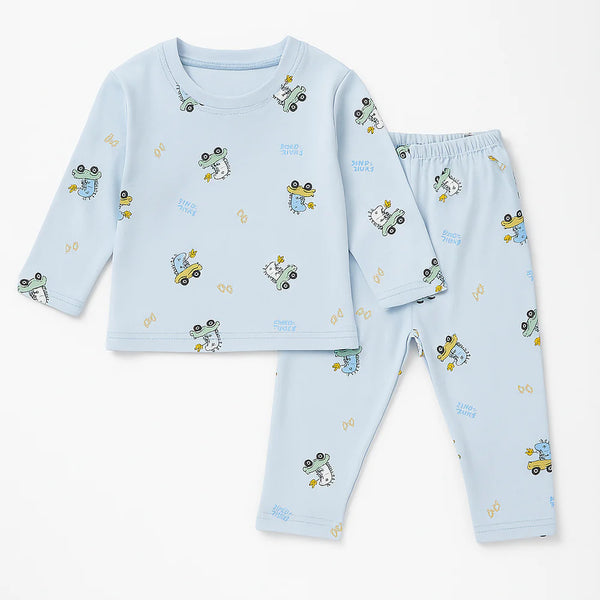 Baby Fleece Pajama Set Dino Blue