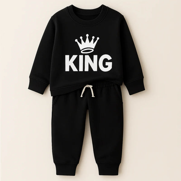 Fleece Tracksuit King Black
