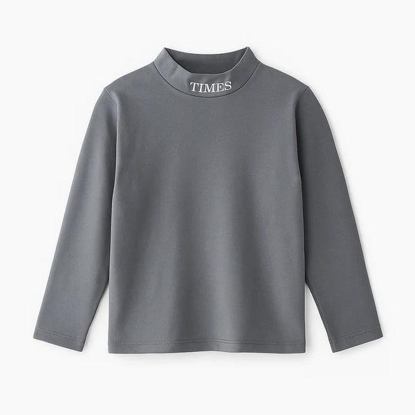 Kids Premium Mock Neck Grey