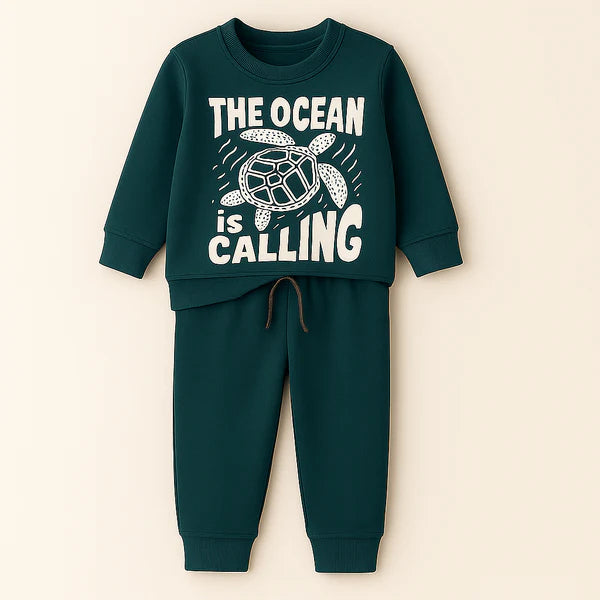 Kids Printed Fleece Tracksuit