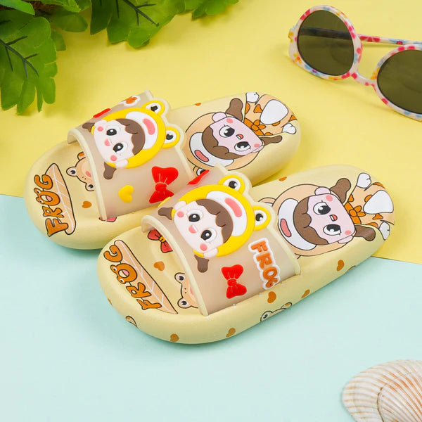 Kids Slippers Frog Beige