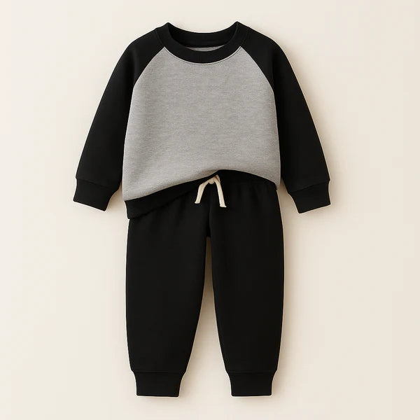 Tracksuit Raglan Black & Grey
